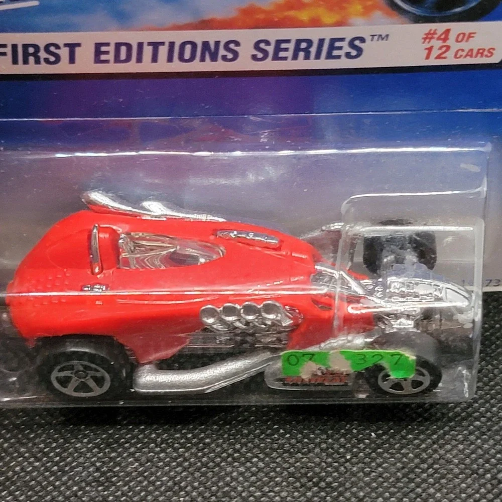 1997 Hot Wheels #520 First Editions 4/12 SALTFLAT RACER Red w/5 Sp NIP